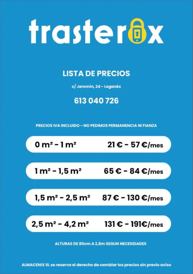 TRASTEROX - Trastero en Leganés